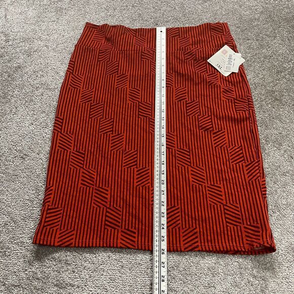 LulaRoe Pencil Straight Skirt Womens 3XL Red Geometric Stretch Pull On NWT New - Picture 9 of 16